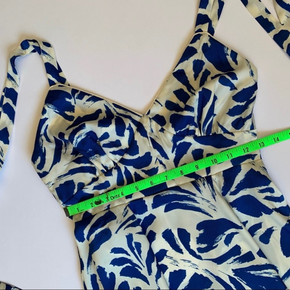 Alexis Size XXS Blue Botanical Asymmetrical Hem Midi Dress NWT - Picture 11 of 14